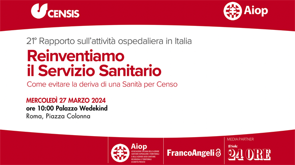 SAVE THE DATE - Presentazione del 21° Rapporto Ospedali&Salute