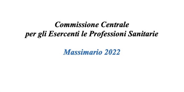 Relazione professioni sanitarie: CCEPS pubblica Massimario 2022